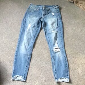 Maurices Blue Skinny Jeans Distressed Ankle Length